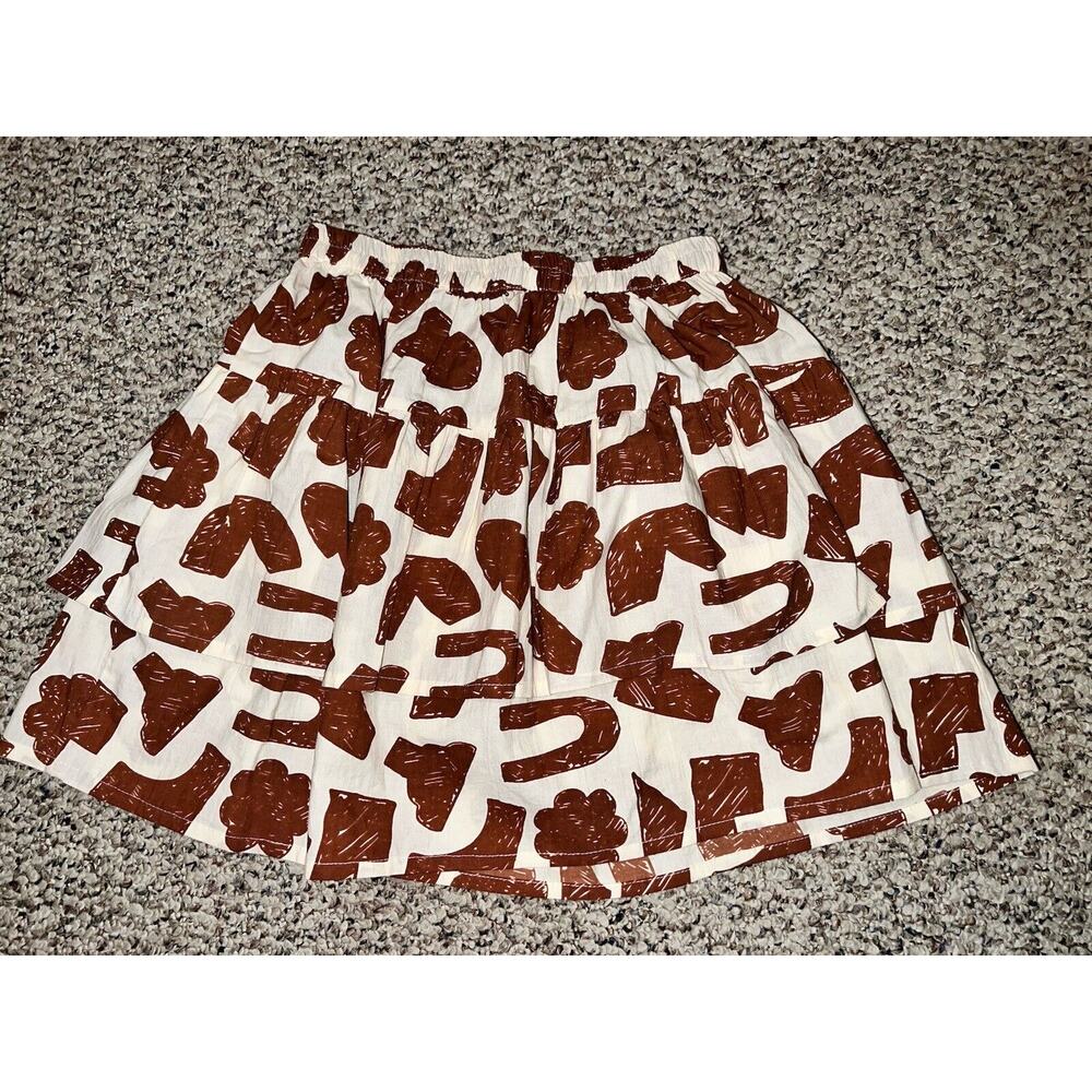 Compania Fantastica Geometric Print Ruffled Mini Skirt X-Small